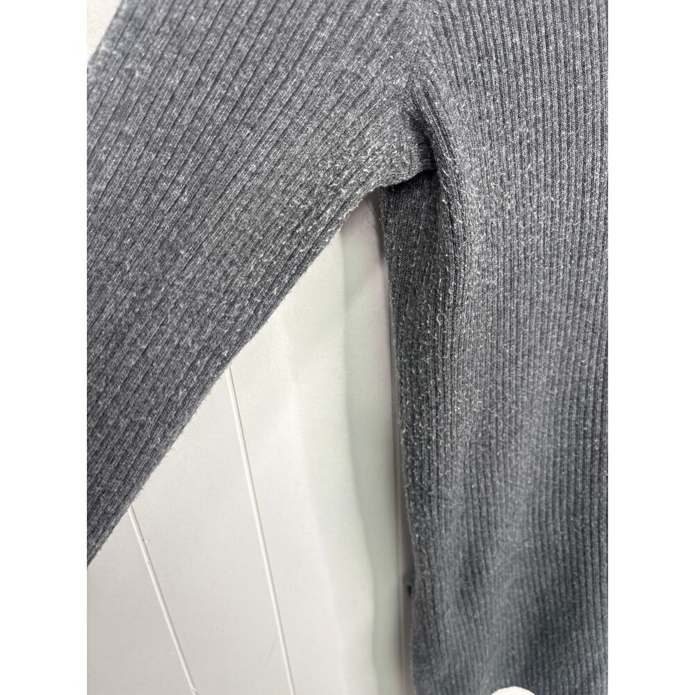 ✨2/$30✨ Anthropologie Ett Twa Amrita Gray Ribbed Notch Neck Tunic Sweater Medium - Picture 5 of 8